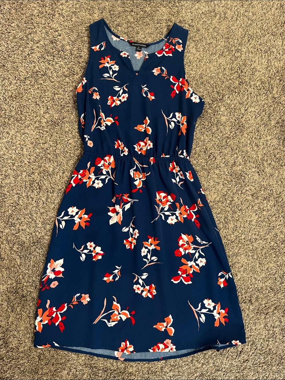 41 Hawthorn Navy Floral Sleeveless Midi Dress